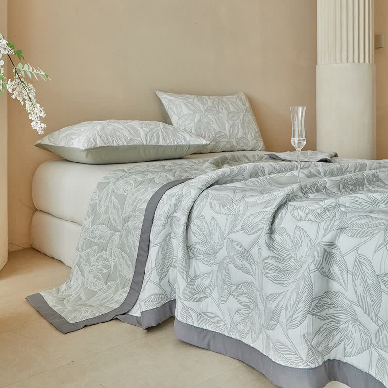 Ownkoti Botanical Leaf Print Quilt Set - image 11