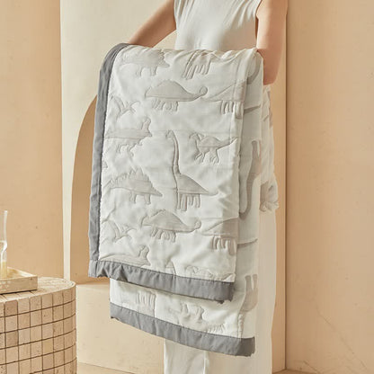 Ownkoti Neutral Dinosaur Print Reversible Quilt - image 12