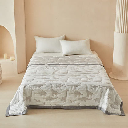 Ownkoti Neutral Dinosaur Print Reversible Quilt - image 6