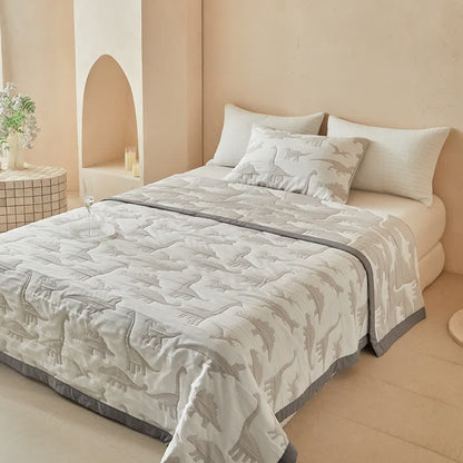 Ownkoti Neutral Dinosaur Print Reversible Quilt - image 5