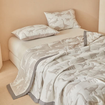 Ownkoti Neutral Dinosaur Print Reversible Quilt - image 9