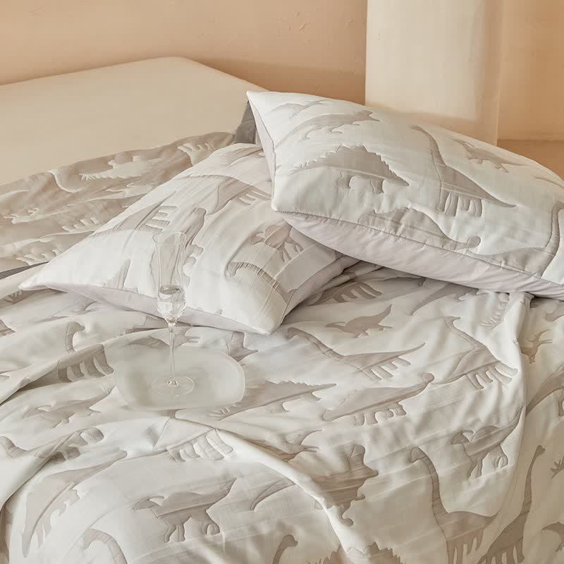 Ownkoti Neutral Dinosaur Print Reversible Quilt - image 16