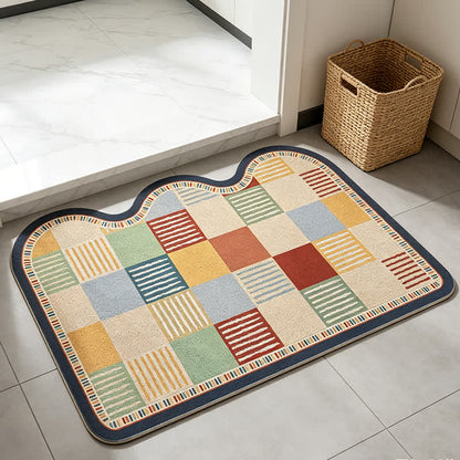 Ownkoti Retro Patchwork Wave Edge Rug - image 3