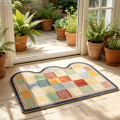 Ownkoti Retro Patchwork Wave Edge Rug - image 2