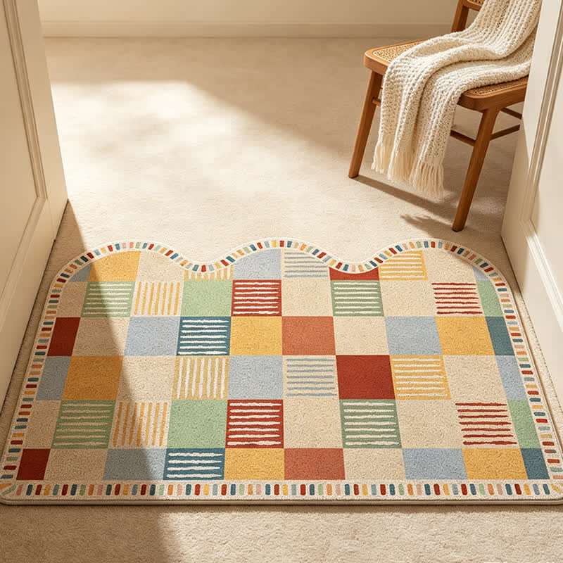 Ownkoti Colorblock Patchwork Printed Entry Rug - image 1