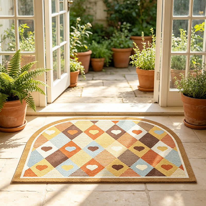 Ownkoti Retro Geometric Heart Arch Entryway Rug - image 2
