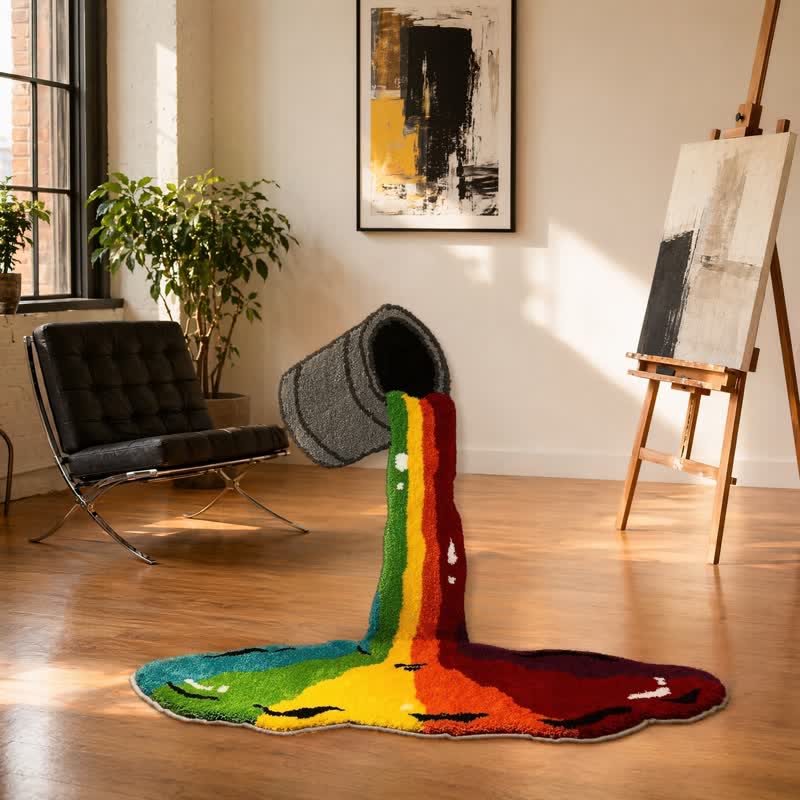 Ownkoti Rainbow Waterfall Plush Area Rug - image 3