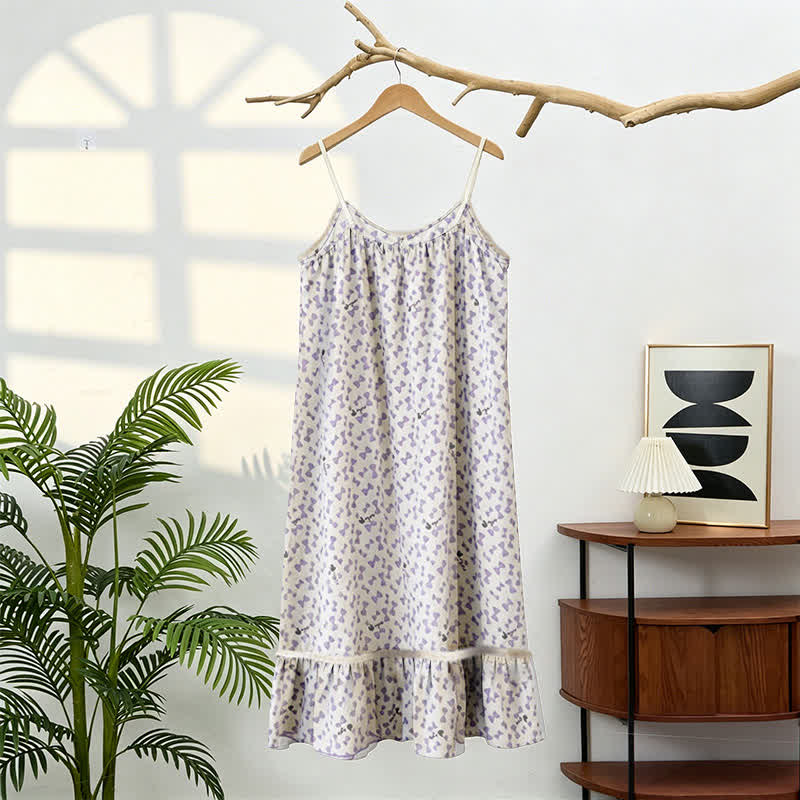 Ownkoti Purple Bow Sleeveless Ruffle Nightgown - image 2
