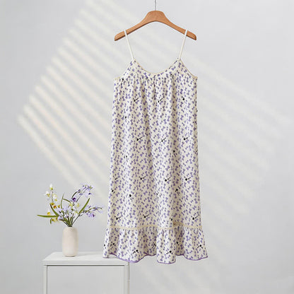 Ownkoti Purple Bow Sleeveless Ruffle Nightgown - image 4
