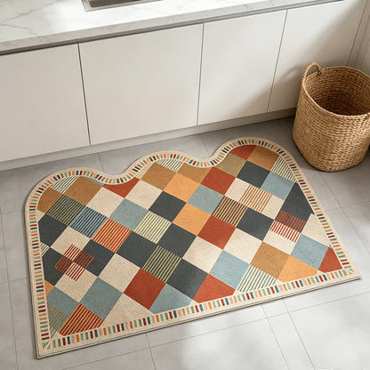 Ownkoti Retro Patchwork Wave Edge Rug - image 3