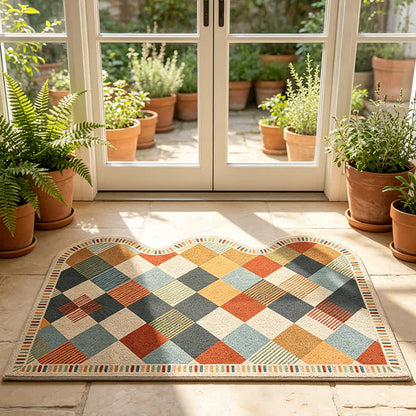 Ownkoti Retro Patchwork Wave Edge Rug - image 2