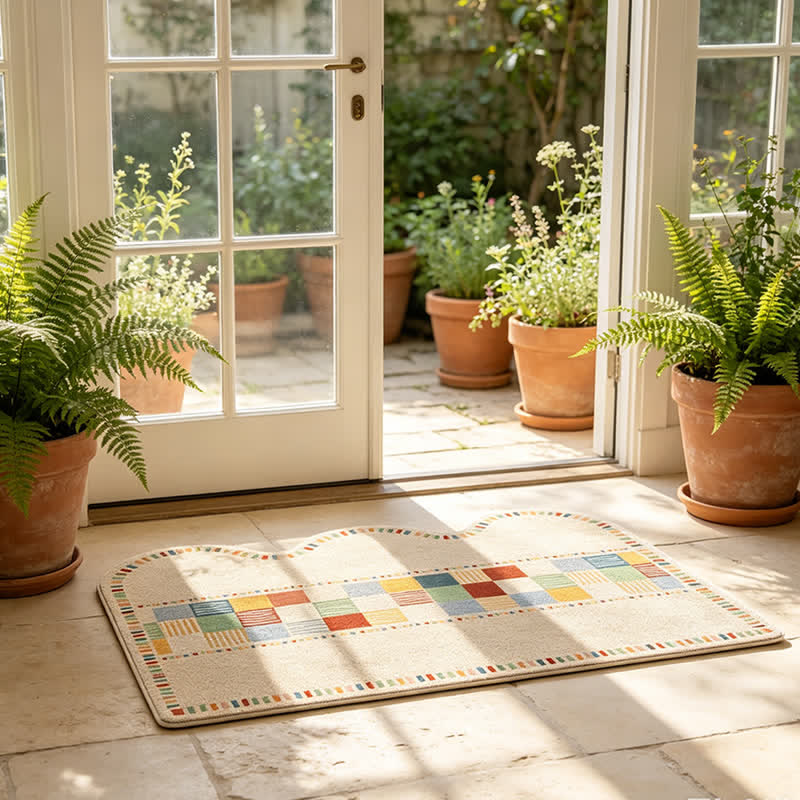Ownkoti Retro Colorblock Wave Edge Rug - image 2