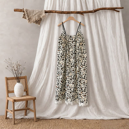 Ownkoti Leopard Print Tassel Women's Nightgown - image 6