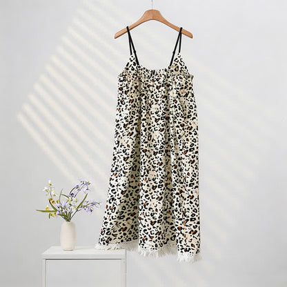Ownkoti Leopard Print Tassel Women's Nightgown - image 2