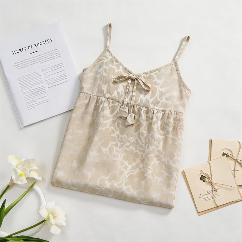 Ownkoti Cream Floral Tassel Women's Nightgown - image 1
