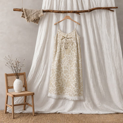 Ownkoti Cream Floral Tassel Women's Nightgown - image 5