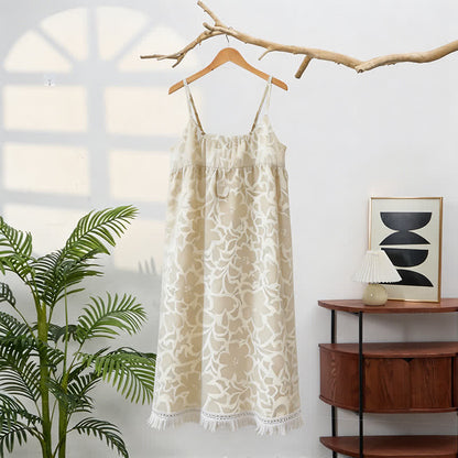 Ownkoti Cream Floral Tassel Women's Nightgown - image 4