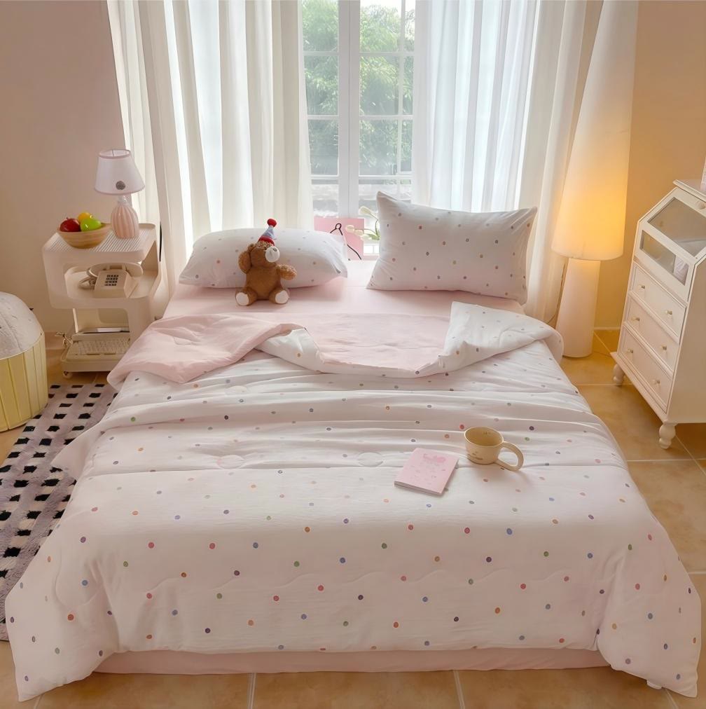 Ownkoti Rainbow Polka Dot Washed Cotton Bedding Set - Colorful - Queen - Bedding Set - image 0