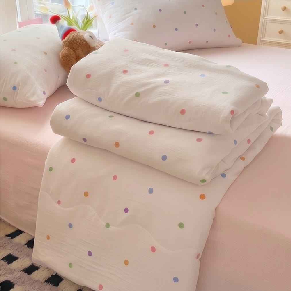 Ownkoti Rainbow Polka Dot Washed Cotton Bedding Set - image 3