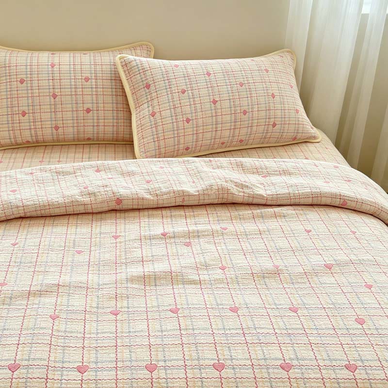 Ownkoti Sweetheart Beige Quilted Polyester Bedding Set - image 1