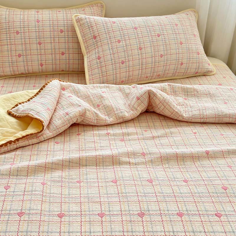 Ownkoti Sweetheart Beige Quilted Polyester Bedding Set - image 2
