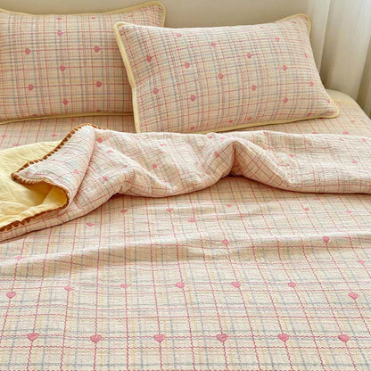 Ownkoti Sweetheart Beige Quilted Polyester Bedding Set - image 2
