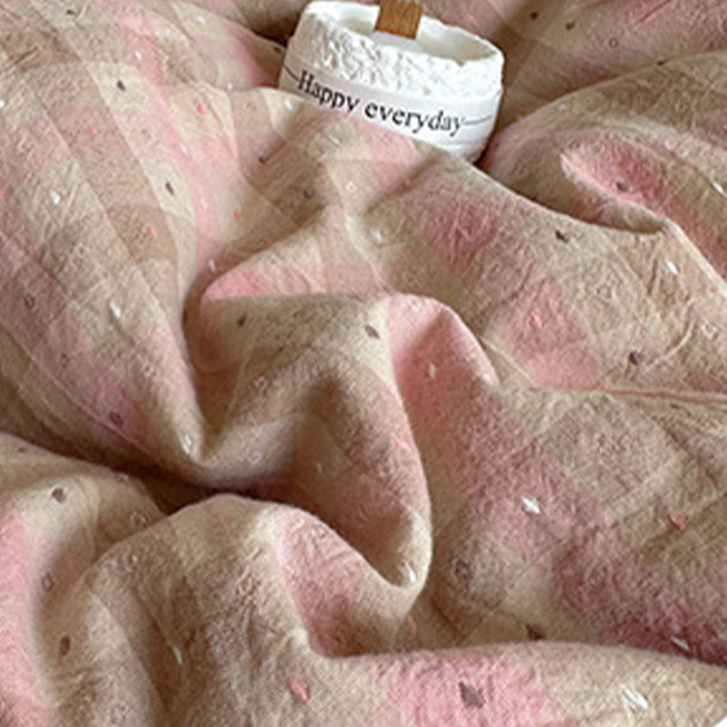 Ownkoti Soft Pink Gingham Cotton Bedding Set - image 2