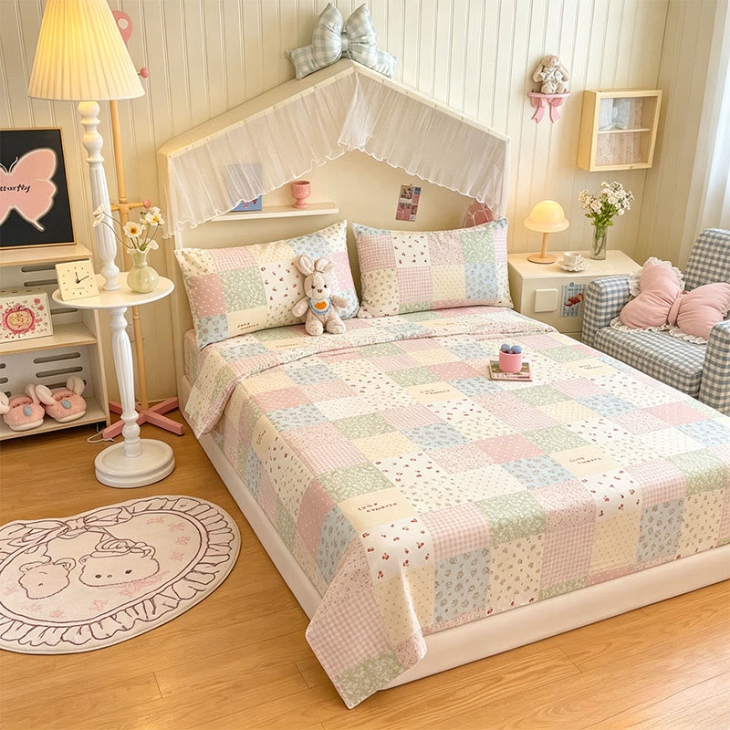 Ownkoti Pastel Patchwork Cotton Bedding Set - image 1