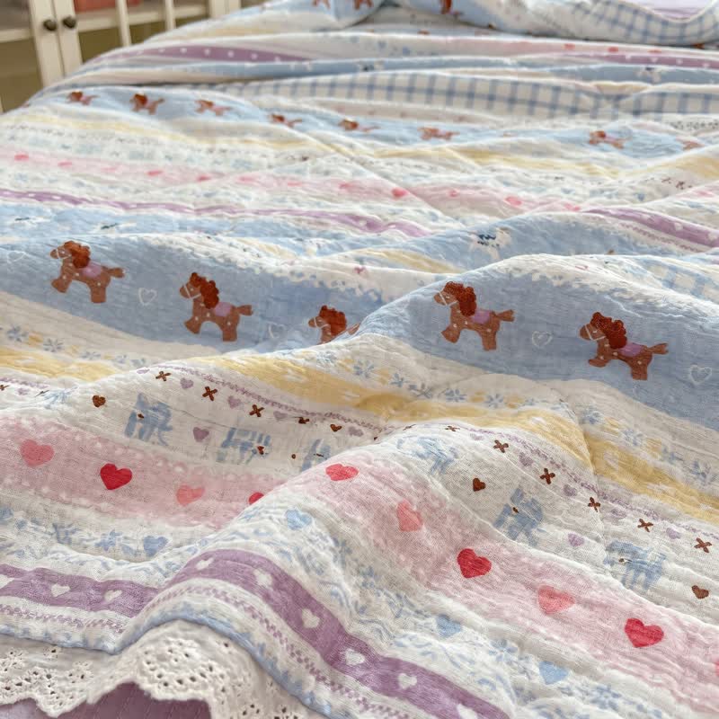 Ownkoti Pastel Lace Trim Cotton Bedding Set  - image 4