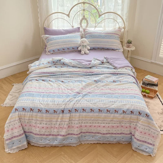 Ownkoti Pastel Lace Trim Cotton Bedding Set  - image 0
