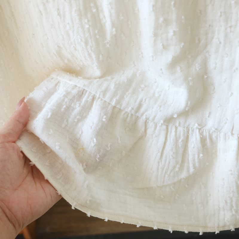 Ownkoti White Cotton Textured Sleeveless Lounge Dress - image 9