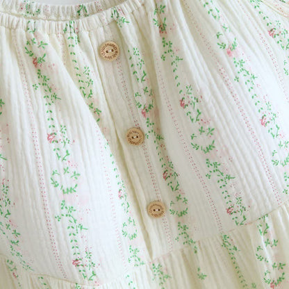 Ownkoti Fresh Floral Leaf Cotton Ruffle Nightgown - image 5