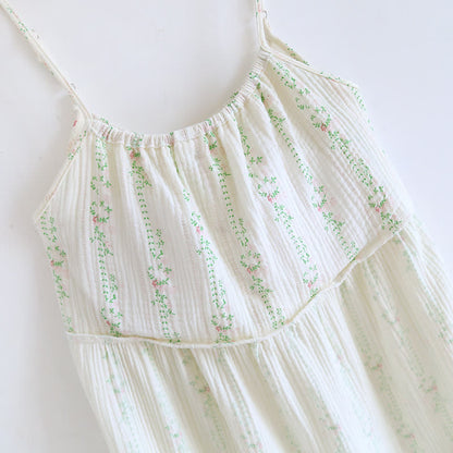 Ownkoti Fresh Floral Leaf Cotton Ruffle Nightgown - image 7