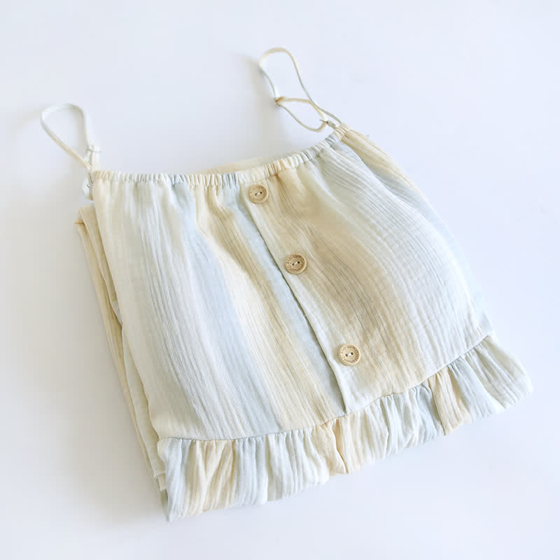 Ownkoti Pastel Stripe Cotton Tiered Cami Nightgown - image 1