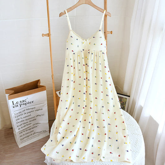 Ownkoti Romantic Ditsy Floral Cami House Dress - White - XL - image 0