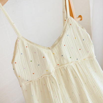Ownkoti Rainbow Dot Cotton Gauze Lounge Dress - image 5