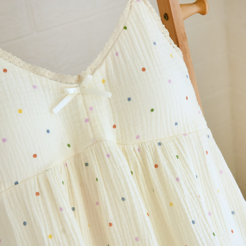 Ownkoti Rainbow Dot Cotton Gauze Lounge Dress - image 3