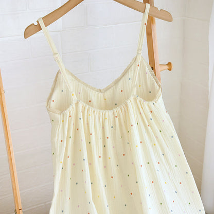 Ownkoti Rainbow Dot Cotton Gauze Lounge Dress - image 4