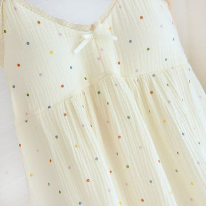 Ownkoti Rainbow Dot Cotton Gauze Lounge Dress - image 7