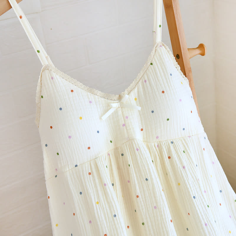 Ownkoti Rainbow Dot Cotton Gauze Lounge Dress - image 2