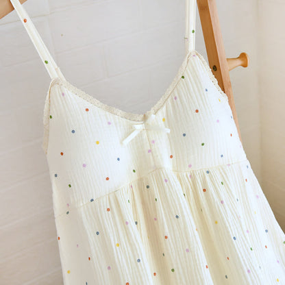 Ownkoti Rainbow Dot Cotton Gauze Lounge Dress - image 2