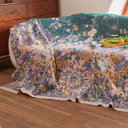 Ownkoti Vintage Sunflower Cotton Gauze Blanket Quilt - image 4