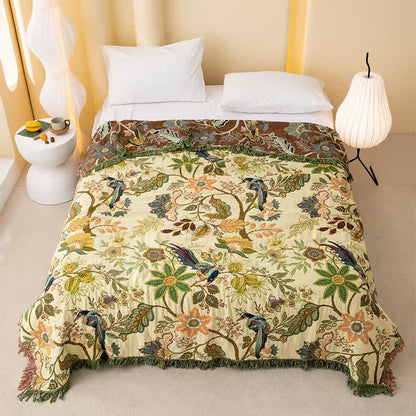 Ownkoti Reversible Floral & Bird Muslin Bedspread Quilt - King - image 0