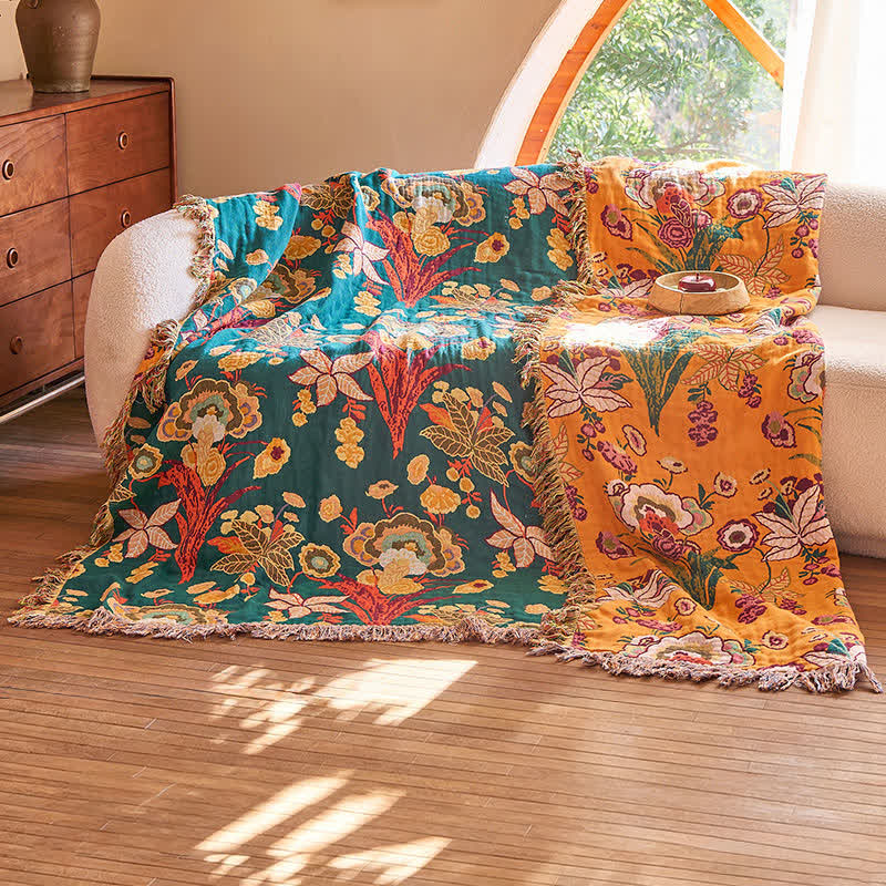 Ownkoti Boho Reversible Cotton GauzeTassel Blanket Quilt - image 4