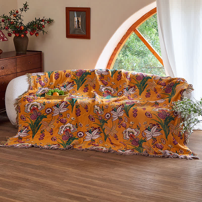 Ownkoti Boho Reversible Cotton GauzeTassel Blanket Quilt - image 3