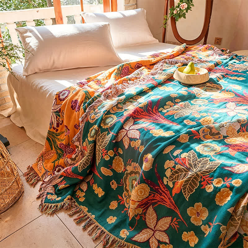 Ownkoti Boho Reversible Cotton GauzeTassel Blanket Quilt - image 2