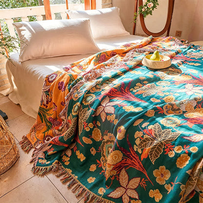 Ownkoti Boho Reversible Cotton GauzeTassel Blanket Quilt - image 2
