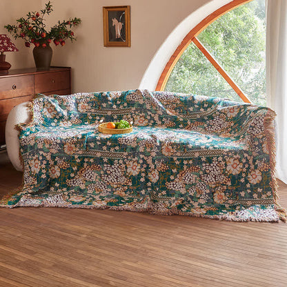 Ownkoti Reversible Botanical Muslin Quilt with Retro Fringe - image 3