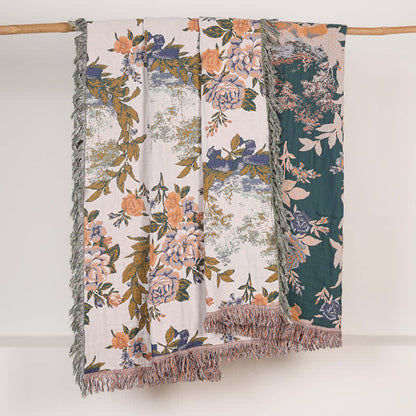 Ownkoti 4-Layer Cotton Gauze Baroque Floral Bedspread Quilt - image 4