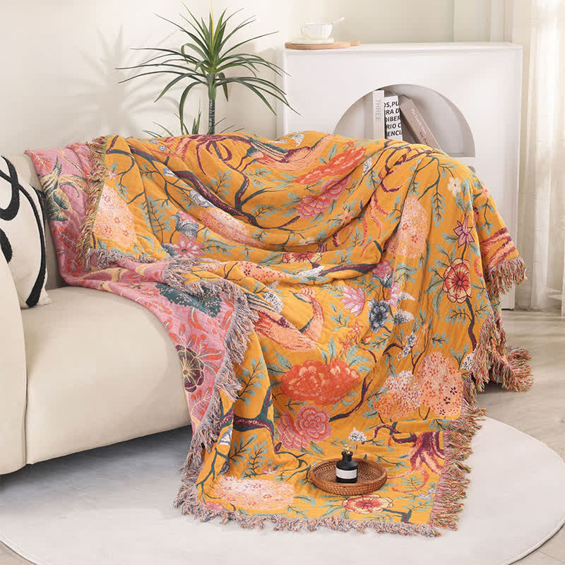 Ownkoti Exotic Garden 4-Layer Cotton Muslin Bedspread Quilt - image 6
